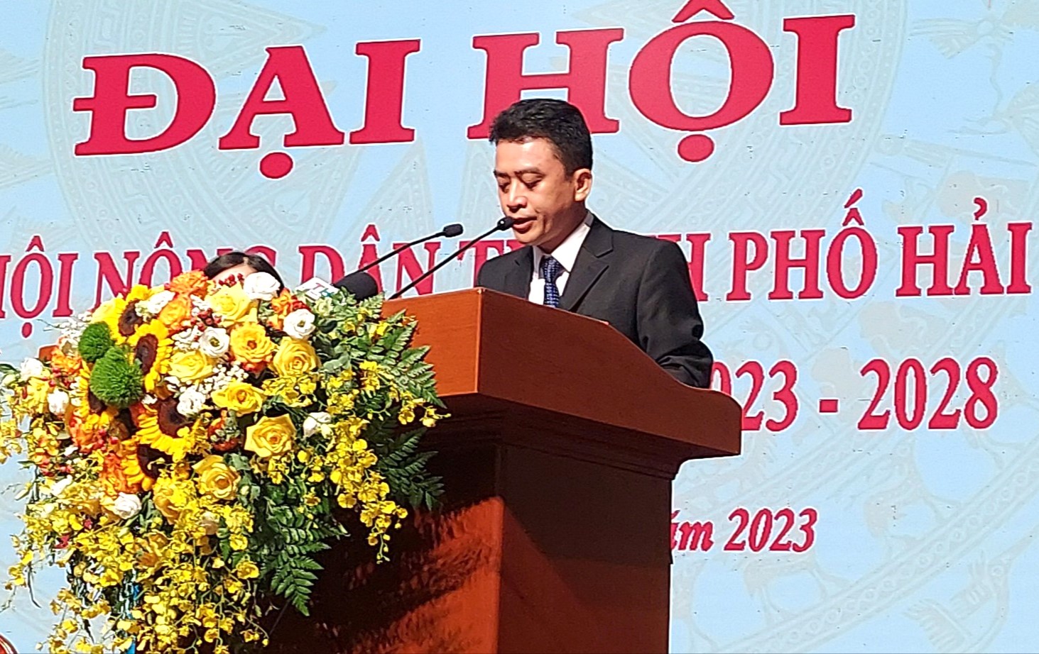 Ông Trần Quang Tường, Chủ tịch Hội Nông dân TP Hải Phòng nhiệm kỳ 2023 - 2028. Ảnh: Trần Phượng.