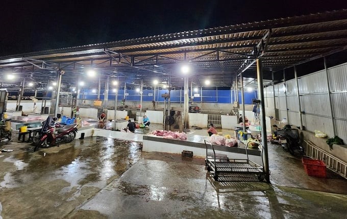 The slaughter facility of Mr. Pham Quoc Thuong, owner of Bui Thi Nhung business household (Ea Tu commune, Buon Ma Thuot city, Dak Lak), was invested in for more than VND 3 billion but only slaughters about 30 pigs every night. Photo: Minh Quy.