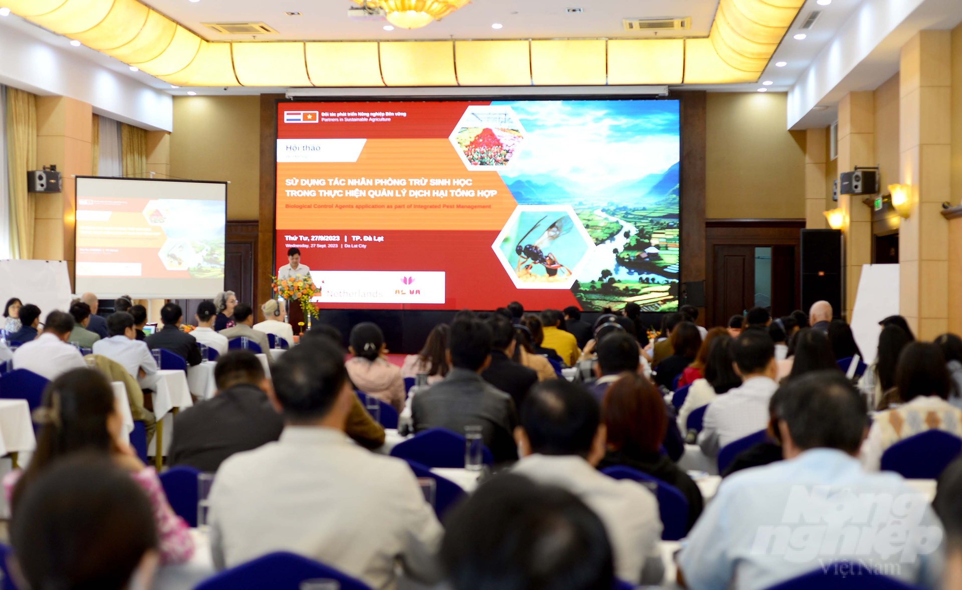 Hội thảo về sử dụng tác nhân phòng trừ sinh học trong quản lý dịch hại tổng hợp được tổ chức 27/9 tại TP Đà Lạt, Lâm Đồng. Ảnh: Minh Hậu.