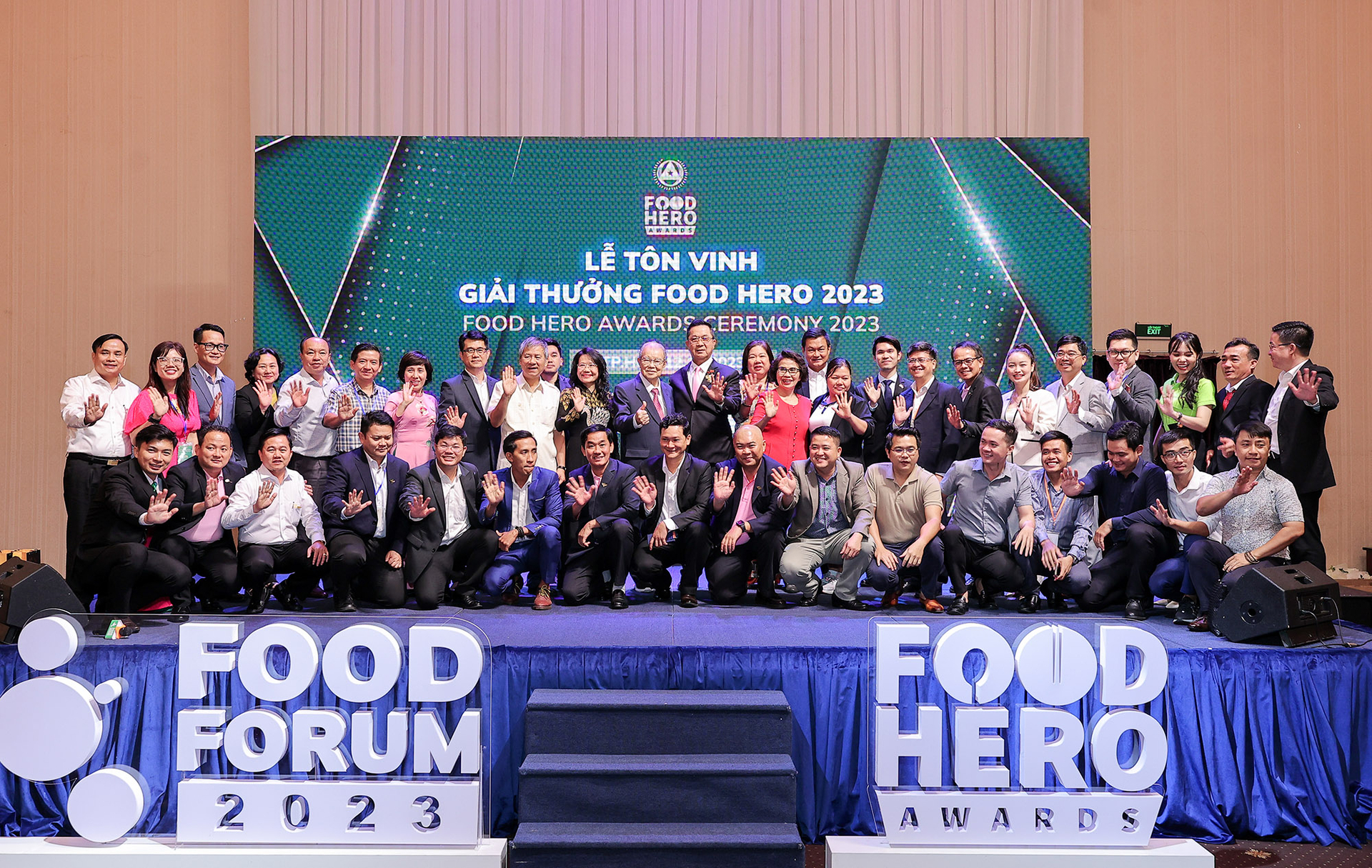 Các cá nhân, tập thể xuất sắc được vinh danh tại Lễ trao giải Food Hero Awards.