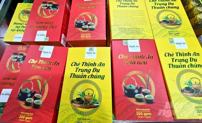 Currently, Thinh An Tea Cooperative has 3 4-star OCOP products, 2 3-star OCOP products. Photo: Dao Thanh.