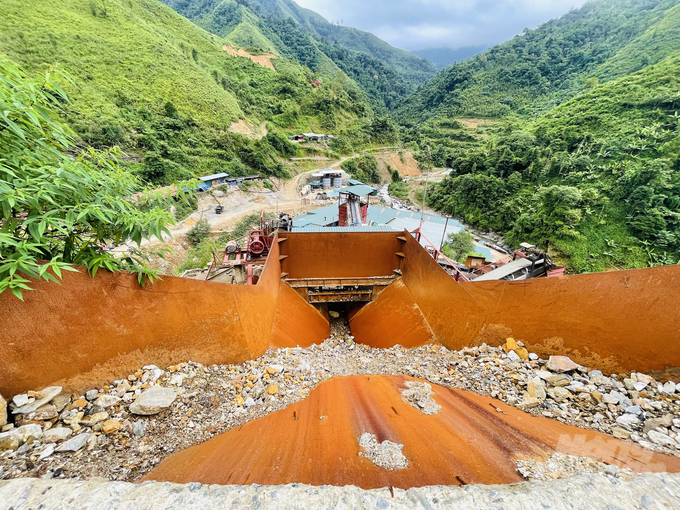 Bên trong mỏ vàng Sa Phìn do Chi nhánh Công ty Cổ phần Nhẫn tại Lào Cai quản lý. Ảnh: Hải Đăng.