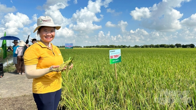 Chị Trần Thị Lanh trong một buổi sáng đi thăm đồng.