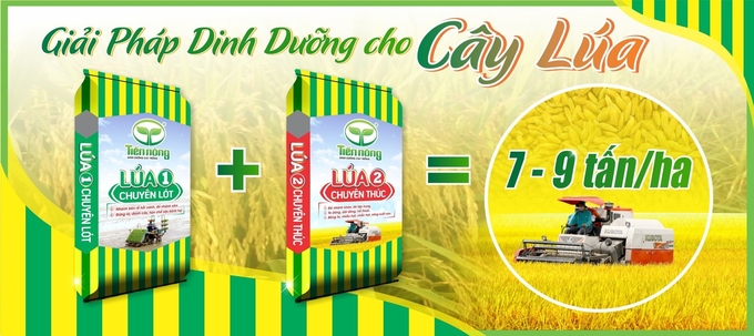 Bộ sản phẩm dinh dưỡng chuyên dùng cho cây lúa của Công ty Tiến Nông Thanh Hóa góp phần đem lại những vụ lúa đạt năng suất 7 - 9 tấn/ha.