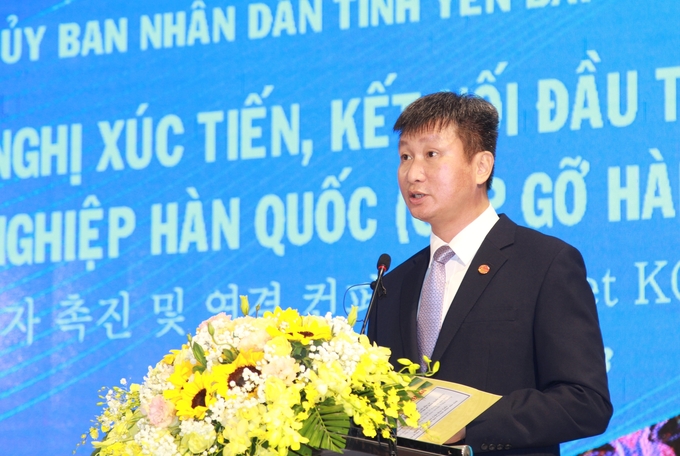 Ông Trần Huy Tuấn - Chủ tịch UBND tỉnh Yên Bái mong muốn đẩy mạnh hợp tác kinh tế, xúc tiến đầu tư với các đối tác Hàn Quốc. Ảnh: Thanh Tiến.
