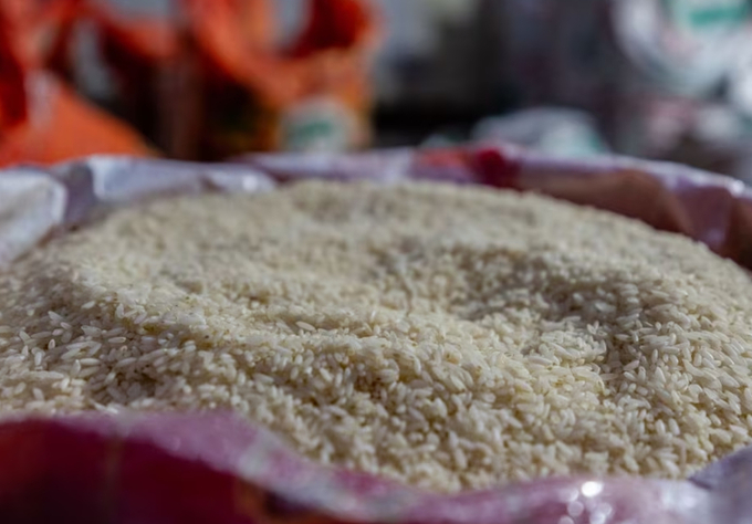 Grains of white rice in a godown in Gurgaon, Haryana, India, on Friday, Sept. 1, 2023. Rice prices in Asia rebounded on escalating concerns around supply as top exporter India implemented more restrictions on its shipments. Photo: Anindito Mukherjee/Bloomberg