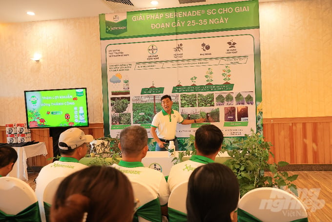 The SERENADE® SC biological solution not only aids farmers in protecting crops, improving crop productivity and quality but also ensures safety indicators for humans and the environment. Photo: Thanh Binh.