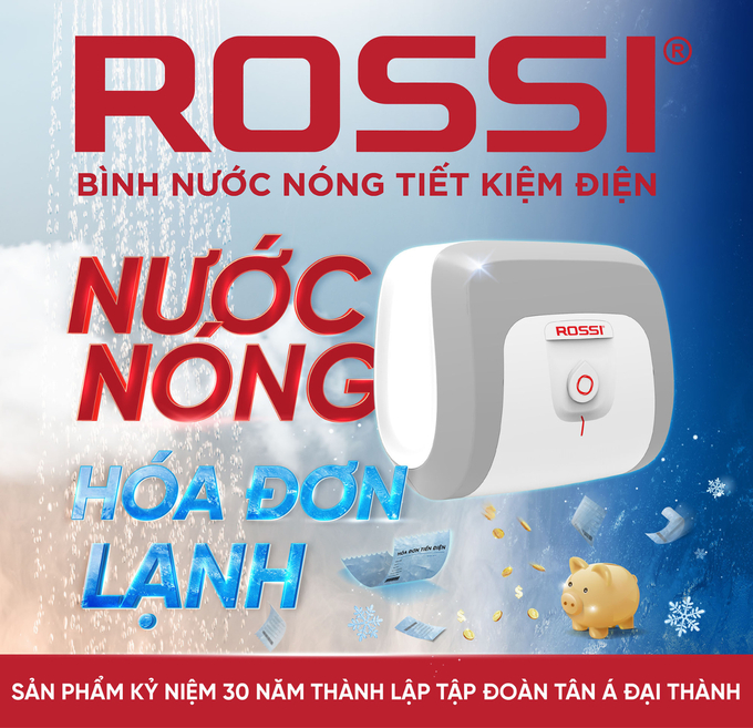Bình nước nóng Rossi 30 có thiết kế hiện đại, tinh tế cùng ưu điểm nổi bật về khả năng tiết kiệm điện.
