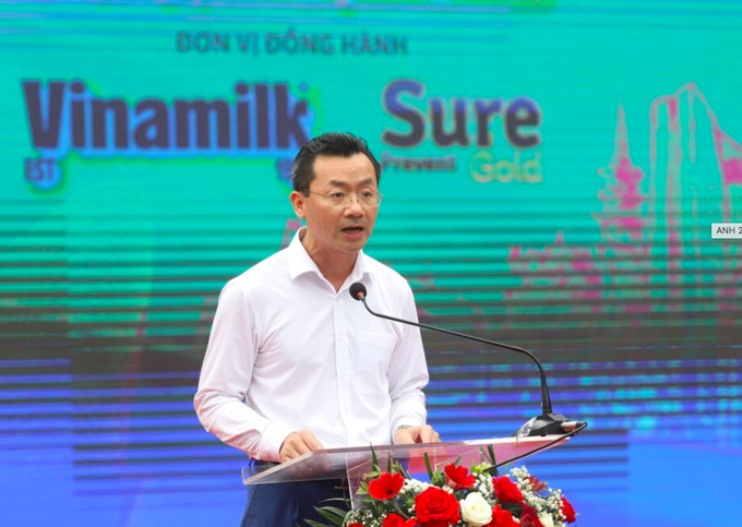 Ông Phạm Xuân Tài, Phó giám đốc Sở Văn hóa và Thể thao Hà Nội phát biểu khai mạc sự kiện.