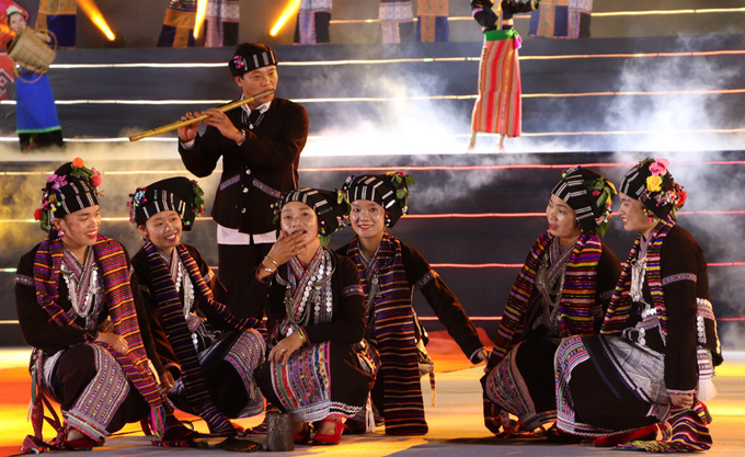 Lu ethnic people in Lai Chau performed musical performances at the festival. Photo: H.H.