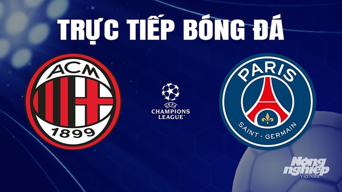 Trực tiếp bóng đá Cúp C1 Châu Âu giữa AC Milan vs PSG hôm nay 8/11/2023