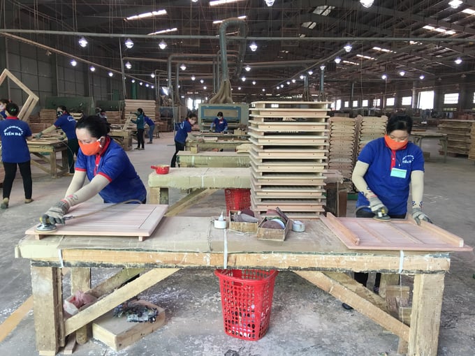 Export wood processing businesses in Binh Dinh province have received new orders since July 2023 . Photo: V.D.T.