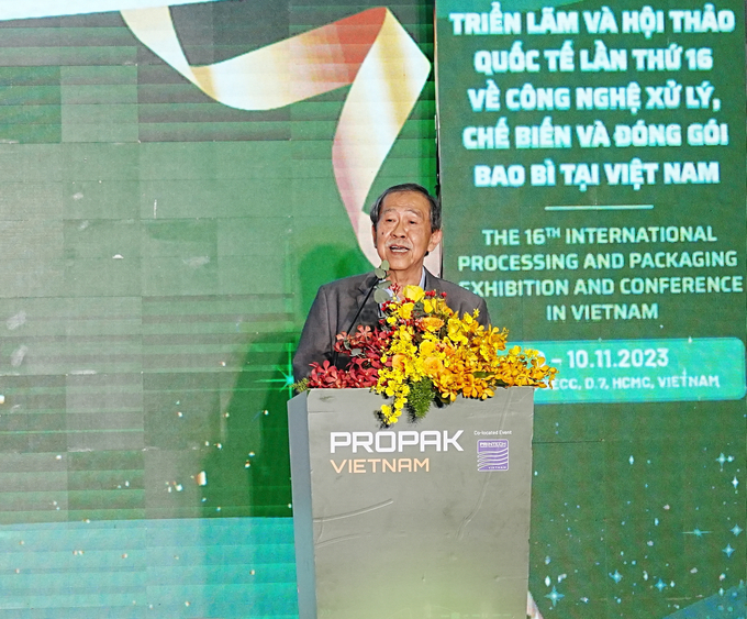 Ông Nguyễn Ngọc Sang, Chủ tịch Hiệp hội Bao bì Việt Nam (VINPAS): 'Nền kinh tế Việt Nam đang tăng trưởng ổn định, từ đó, nhu cầu về mẫu mã hàng hoá, bao bì chất lượng cao cũng đòi hỏi chất lượng cao'. Ảnh: Hồng Thủy.