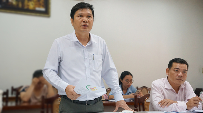 Ông Phạm Quang Hợi, Giám đốc Trung tâm Tư vấn và Hỗ trợ nông nghiệp (Sở NN-PTNT TP.HCM) thông tin tại buổi họp báo . Ảnh: Nguyễn Thủy.
