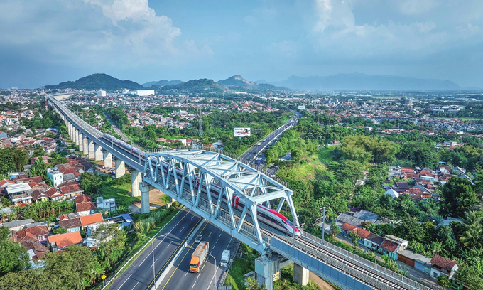 Tuyến đường sắt cao tốc Jakarta - Bandung nằm trong Sáng kiến Vành đai và Con Đường do ông Tập Cận Bình khởi xướng. Ảnh: GlobalTimes.