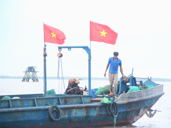 Những đội tàu khai thác ngao hoạt động không kể ngày đêm, theo sự lên xuống của con nước. Ảnh: Trung Quân.