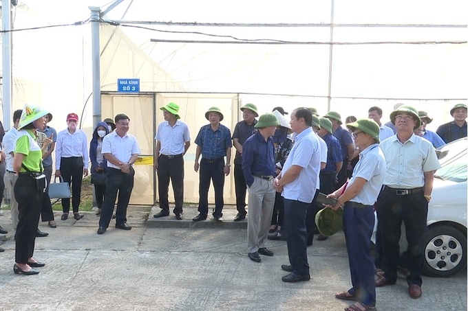 Đoàn công tác Bộ NN-PTNT về kiểm tra các mô hình sản xuất tại huyện Yên Dũng.