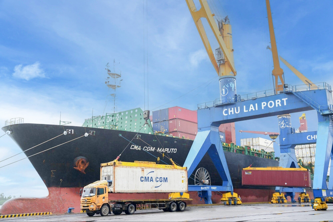 Cảng Chu Lai phục vụ xuất khẩu nông sản với chi phí tối ưu. Ảnh: THILOGI.