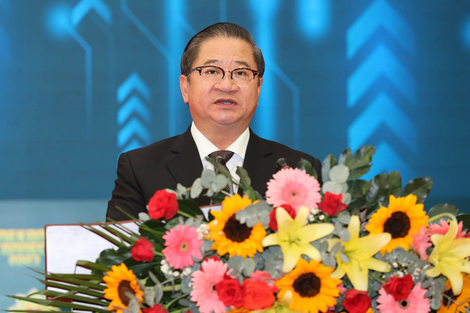 Mr. Tran Viet Truong, Chairman of Can Tho City People's Committee, spoke at the Mekong Connect 2023 Forum. Photo: BSA.