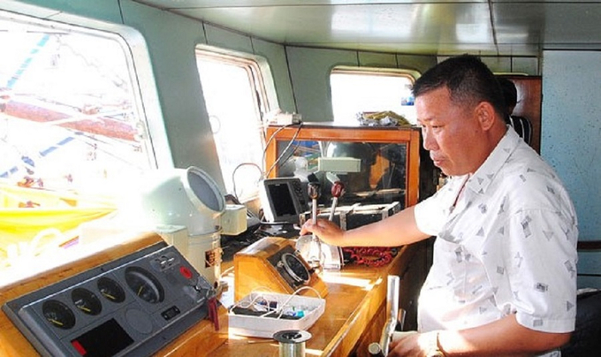 Khi còn hoạt động, thiết bị gắn trên tàu cá BĐ 99478 TS của anh Nông Thành Điền rất đầy đủ và hiện đại. Ảnh: V.Đ.T.