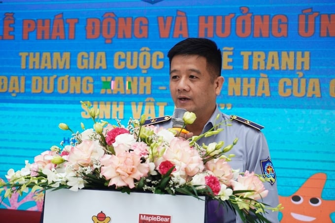 Ông Dương Văn Cường, Phó Cục trưởng Cục Kiểm ngư cho biết, các em học sinh 6 - 10 tuổi trong và ngoài nước đều có thể tham gia Cuộc thi vẽ tranh 'Em vẽ đại dương xanh - ngôi nhà của các loài sinh vật biển'. Ảnh: Hồng Thắm.