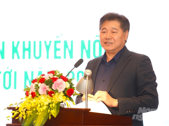 Theo ông Lê Quốc Thanh, Giám đốc Trung tâm Khuyến nông Quốc gia, việc xây dựng và triển khai chiến lược phát triển khuyến nông Việt Nam đến năm 2030, định hướng đến năm 2050 là cần thiết và cấp bách. Ảnh: Trung Quân.