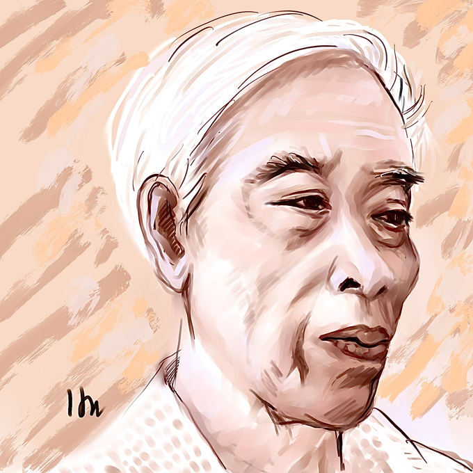 Giáo sư Nguyễn Văn Hạnh (1931 - 2023) qua nét vẽ của Huỳnh Dũng Nhân.