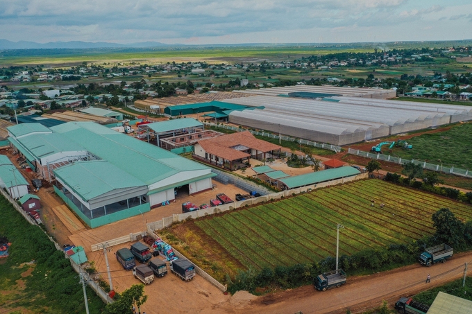 Hình ảnh chụp từ trên cao về Tổ hợp sản xuất khu công nghệ cao Nafoods Tây Nguyên. Ảnh: Thu Hải.