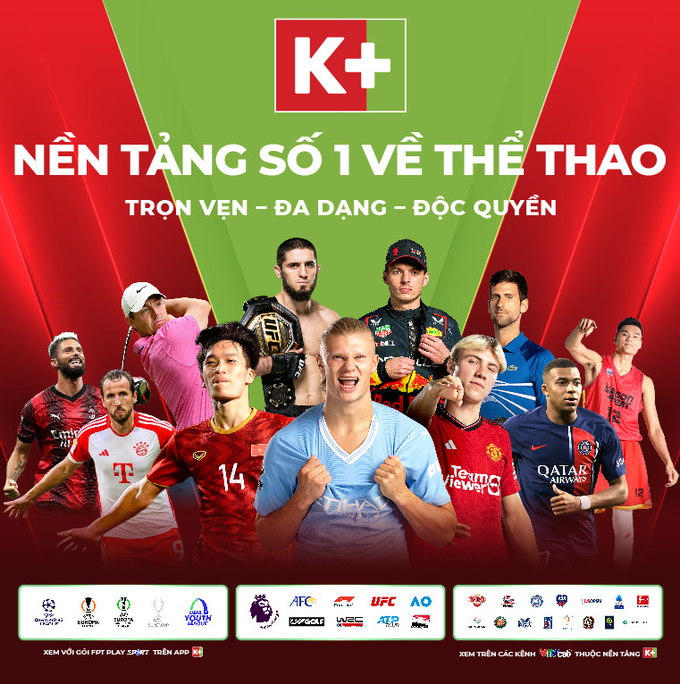 Truyền hình K+ là đơn vị duy nhất tại Việt Nam phát sóng trọn vẹn Ngoại hạng Anh.