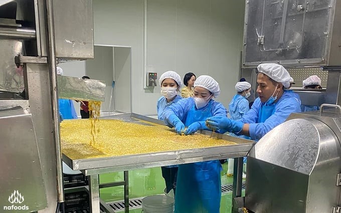 Production line for finished products from passion fruit at Nafoods Tay Nguyen. Photo: Thu Hai.