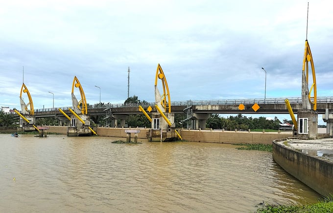 Vung Liem culvert excelled in its role of regulating water supply in the southern Mang Thit region. Photo: Minh Dam.