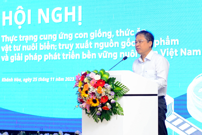 Phó Chủ tịch UBND tỉnh Khánh Hòa, ông Trần Hòa Nam nói về những vấn đề của tỉnh với phát triển nuôi biển. Ảnh: Minh Hậu.