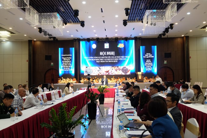 The conference on 'Business guidelines to meet food safety and animal inspection requirements when exporting agricultural and food products to China' was organized on November 29 in Mong Cai city. Photo: Cuong Vu.