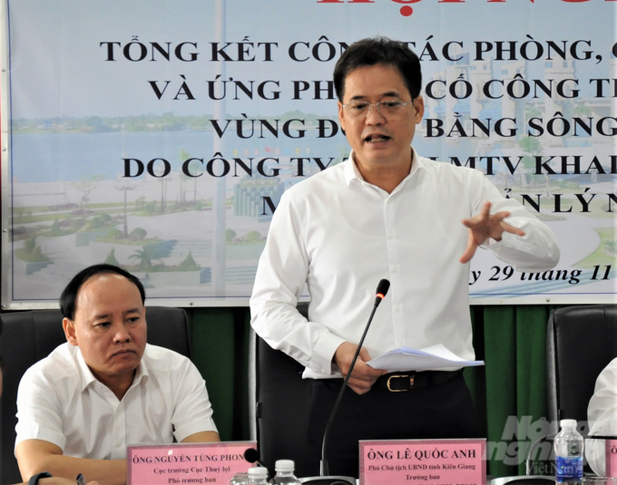 Ông Lê Quốc Anh, Phó Chủ tịch UBND tỉnh Kiên Giang được chỉ định là Trưởng ban Ban Chỉ huy Phòng, chống thiên tai (PCTT) và Ứng phó sự cố công trình thủy lợi vùng ĐBSCL. Ảnh: Trung Chánh.