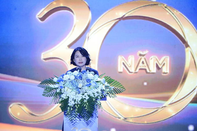 Bà Nguyễn Thị Mai Phương, Chủ tịch HĐQT Tập đoàn phát biểu tại buổi lễ.