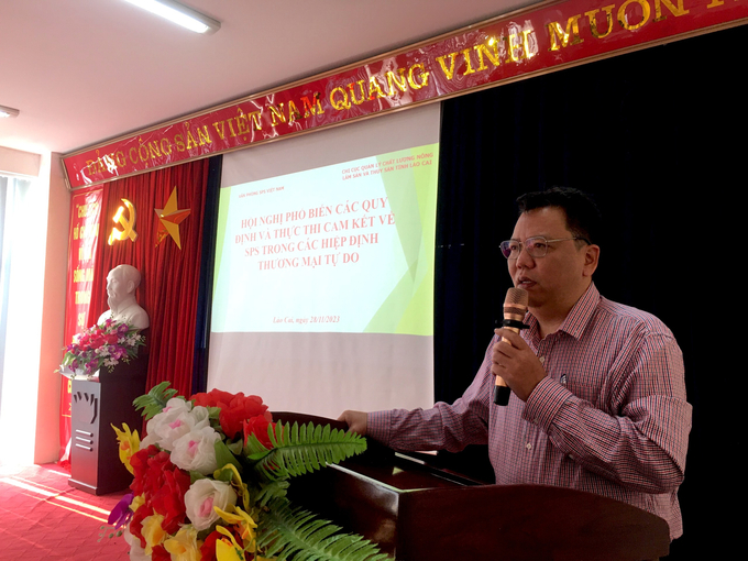 Ông Ngô Xuân Nam, Phó Giám đốc Văn phòng SPS Việt Nam phát biểu tại hội nghị. Ảnh: Hải Đăng.
