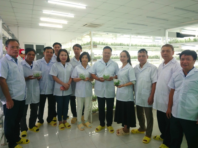 Đoàn Hà Nội tham quan công nghệ sản xuất chuối tại miền Nam. Ảnh: Tư liệu. 
