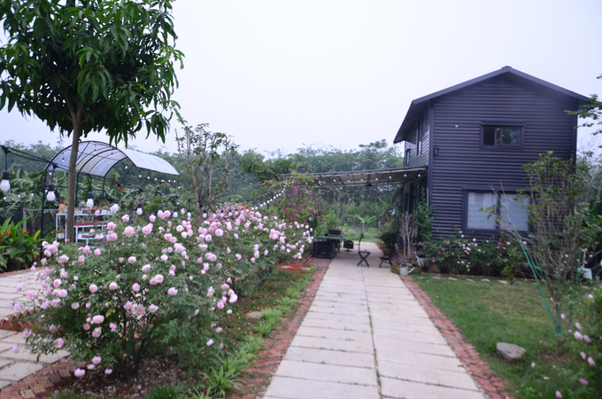 Một khu nhà vườn đẹp ở Trung Mầu. Ảnh: NNVN.
