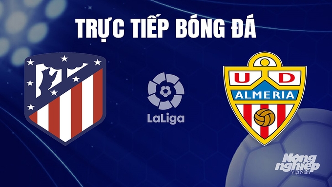 Trực tiếp bóng đá La Liga 2023/24 giữa Atletico Madrid vs Almeria hôm nay 10/12/2023