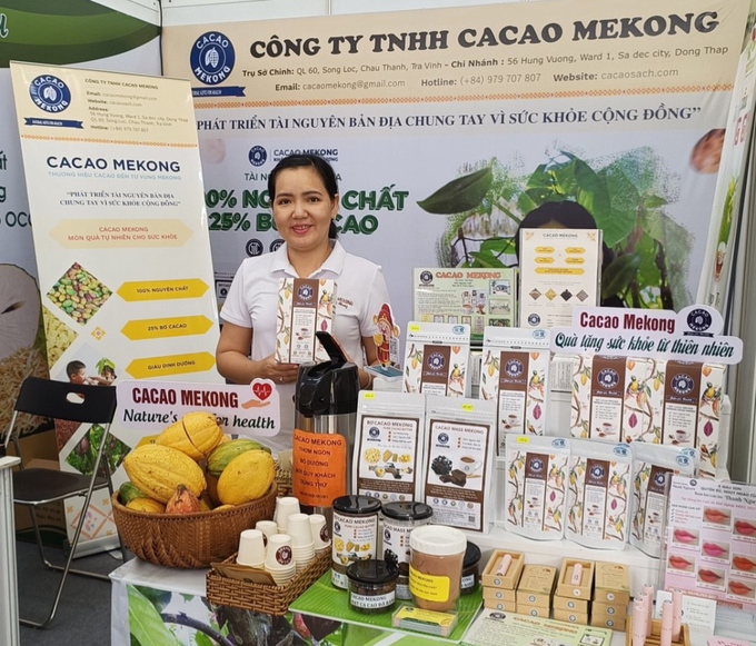 Mekong cocoa products participate in exhibition fairs. Photo: Ho Thao.