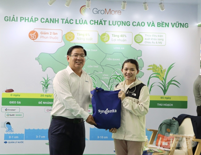 Ông Trần Thanh Vũ - Tổng giám đốc Công ty Syngenta Việt Nam chia sẻ, doanh nghiệp luôn đồng hành cùng nông dân tạo ra những hạt gạo chất lượng tốt nhất, với quy trình sản xuất đạt năng suất cao và bền vững. Ảnh: Syngenta.