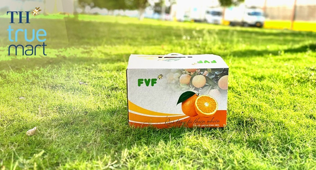 Hộp cam Nghĩa Đàn FVF 5kg được sơ chế, phân loại, kiểm soát chất lượng và đóng gói theo quy cách hiện đại, lịch sự và thân thiện với môi trường.