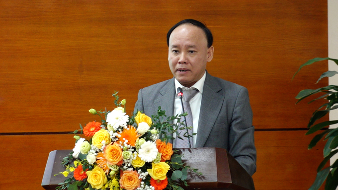 Ông Nguyễn Tùng Phong, Cục trưởng Cục Thủy lợi phát biểu tại Hội nghị tổng kết công tác năm 2023 và triển khai kế hoạch công tác năm 2024. Ảnh: Quang Dũng.