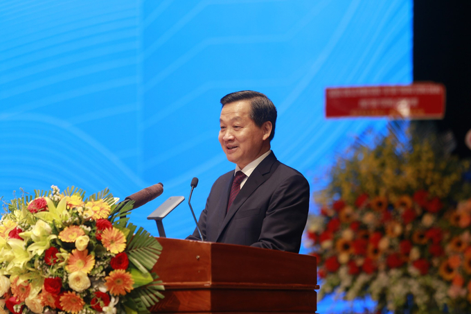 Phó Thủ tướng Chính phủ Lê Minh Khái phát biểu tại buổi lễ. Ảnh: V.Đ.T.