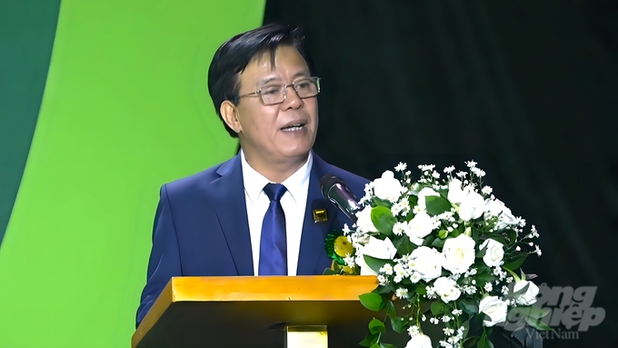 Ông Ngô Văn Đông, Tổng Giám đốc Công ty Cổ phần Phân bón Bình Điền phát biểu tại buổi lễ. Ảnh: Trần Phi.