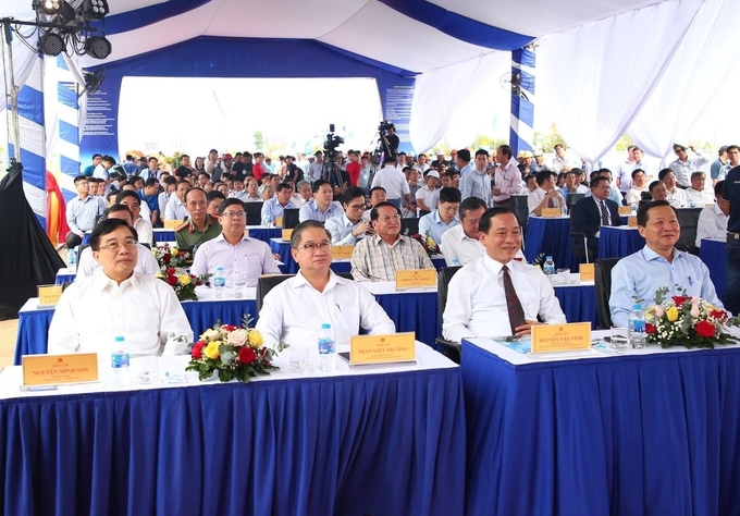 Phó Thủ tướng Lê Minh Khái tham dự lễ tại điểm cầu Tiền Giang. Ảnh: Minh Đảm.