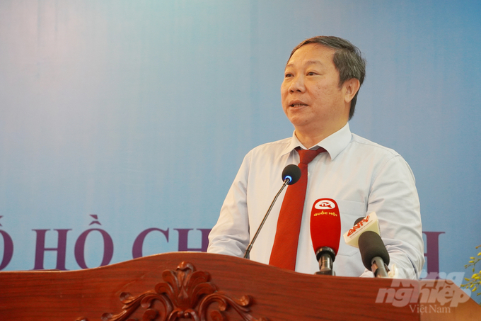 Phó Chủ tịch UBND TP.HCM Dương Anh Đức phát biểu tại hội nghị. Ảnh: Nguyễn Thủy.