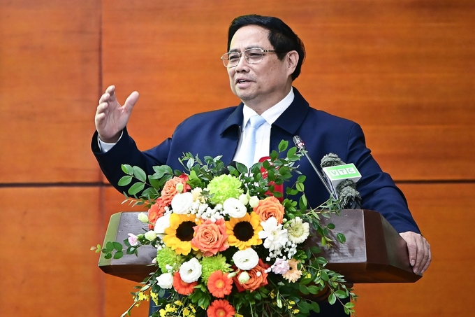 Thủ tướng nêu 11 nhóm giải pháp trọng tâm cho ngành nông nghiệp trong năm 2024. Ảnh: Tùng Đinh.