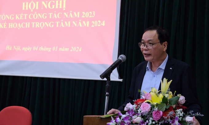 Cục trưởng Nguyễn Như Tiệp báo cáo một số kết quả hoạt động trong năm 2023. Ảnh: Bảo Thắng.