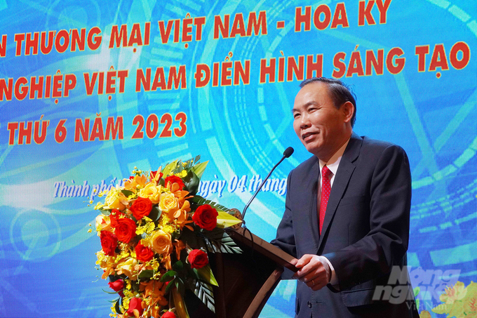 Deputy Minister of Agriculture and Rural Development Phung Duc Tien spoke at the Forum. Photo: Nguyen Thuy.